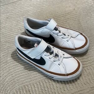 Nike Kids White and Tan Sneakers